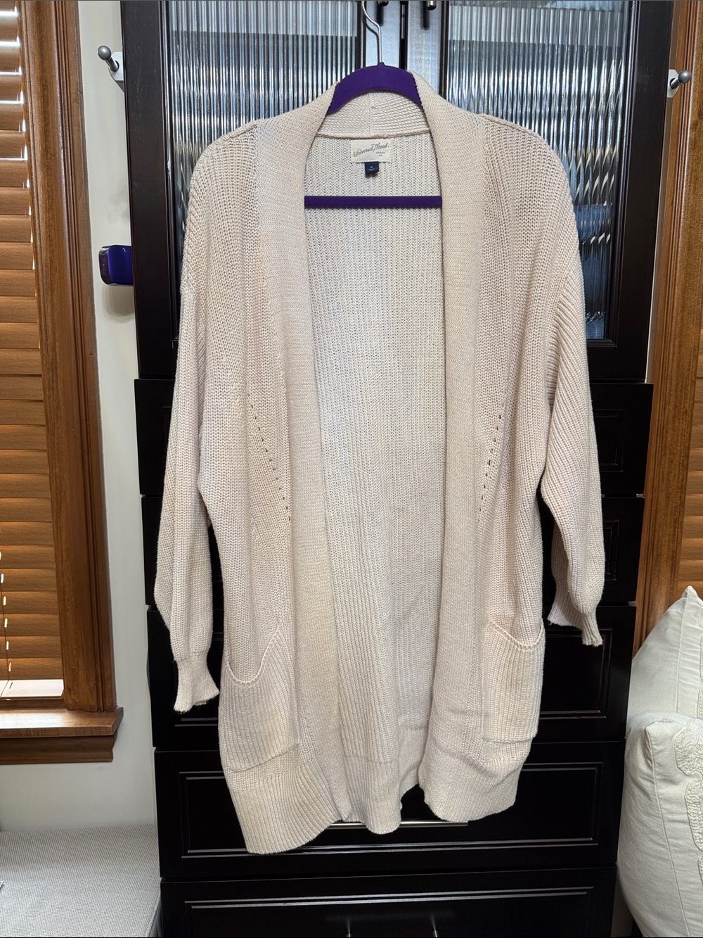 Universal Thread Beige Open-Front Knit Cardigan
